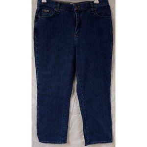 Lee Womens 12 Petite High Waist Relaxed Straight Leg Medium Wash Jeans 32X28